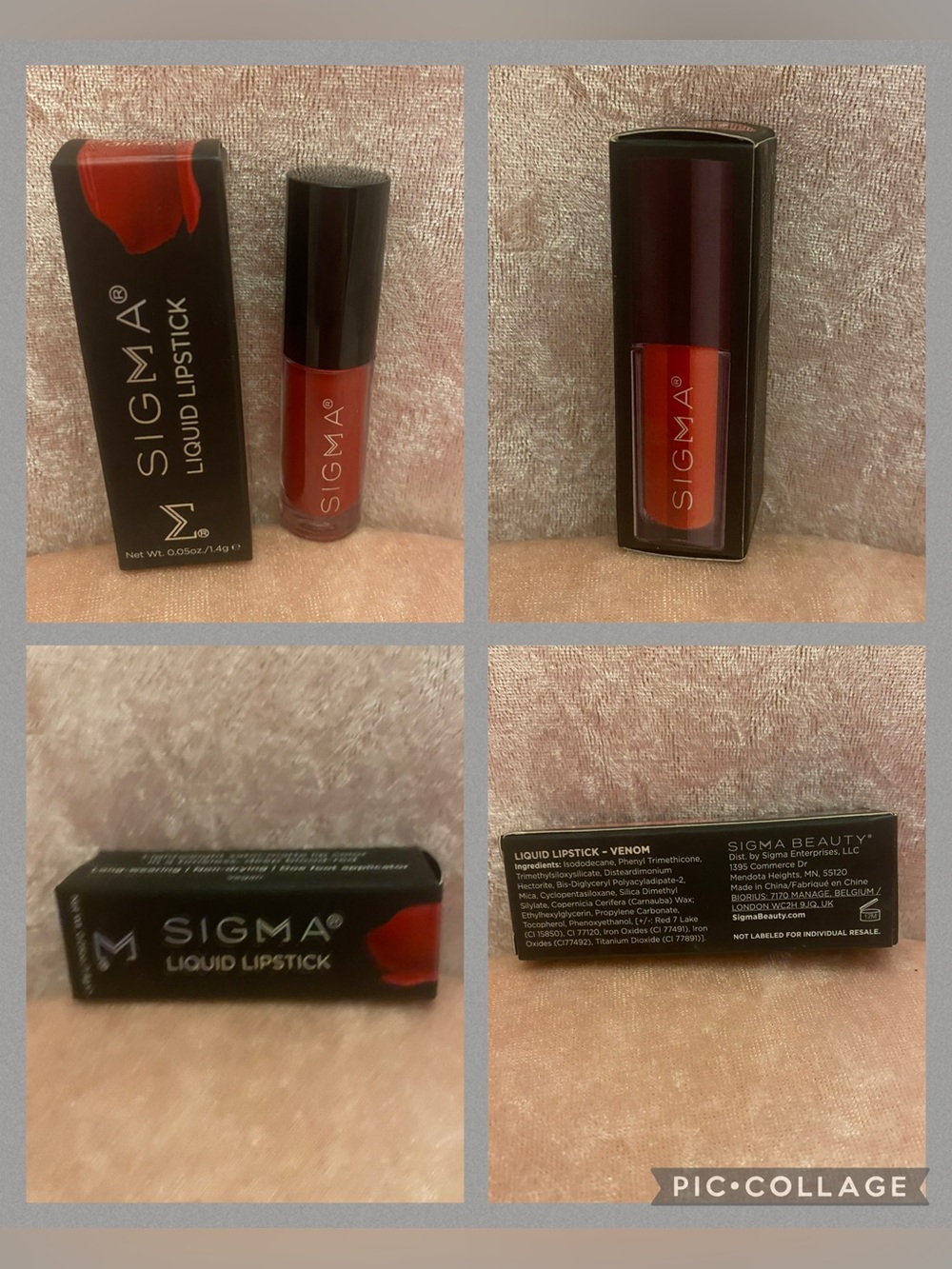 Travel size Sigma liquid lipstick 💄 in the color Venom (red)